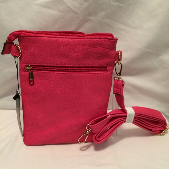 NWT Fuschia Double-Zip Crossbody by Mia K Farrow - Picture 5 of 8